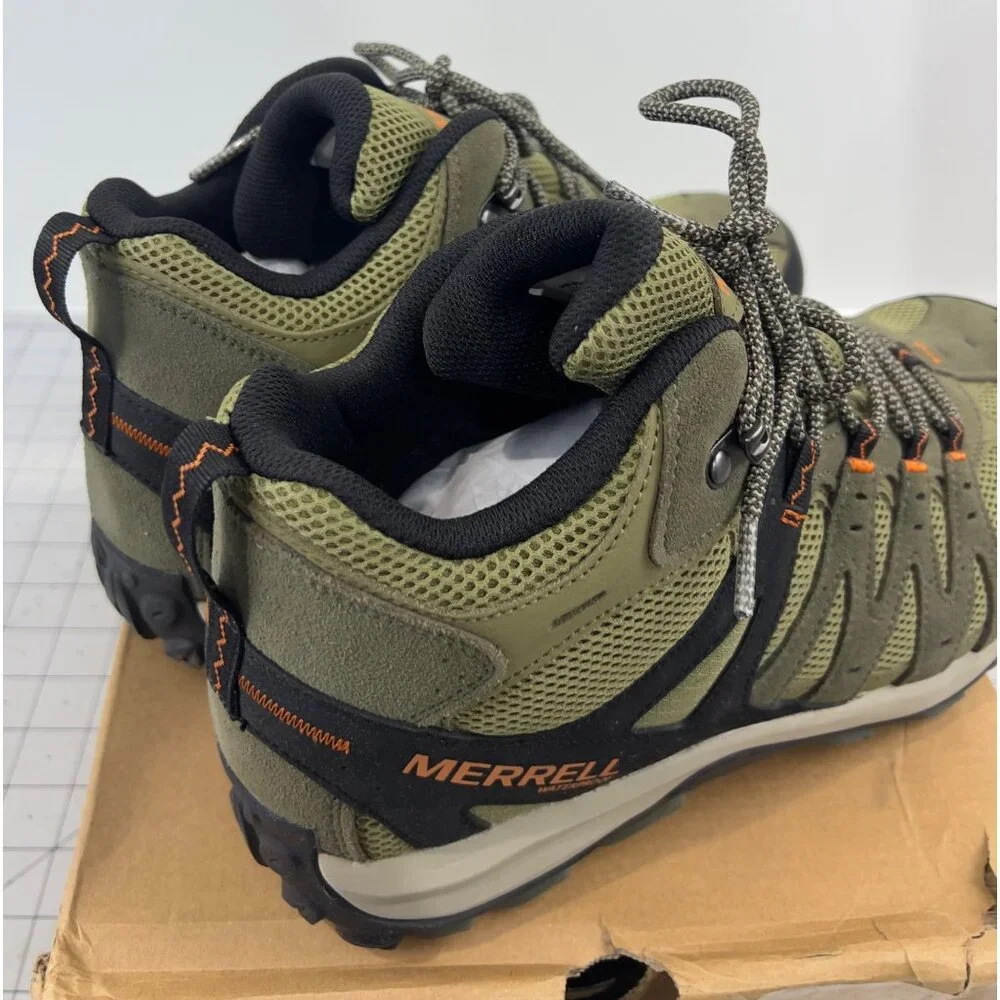 Merrell Men's Accentor 3 Waterproof Mid Hiking Boots Olive Sz. 10 W(EE) New - Picture 5 of 8